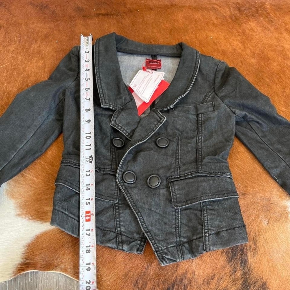 Vero Moda Vintage Y2K Goth Double Breasted Denim Jacket Extra Small Blue Cotton - Picture 6 of 6